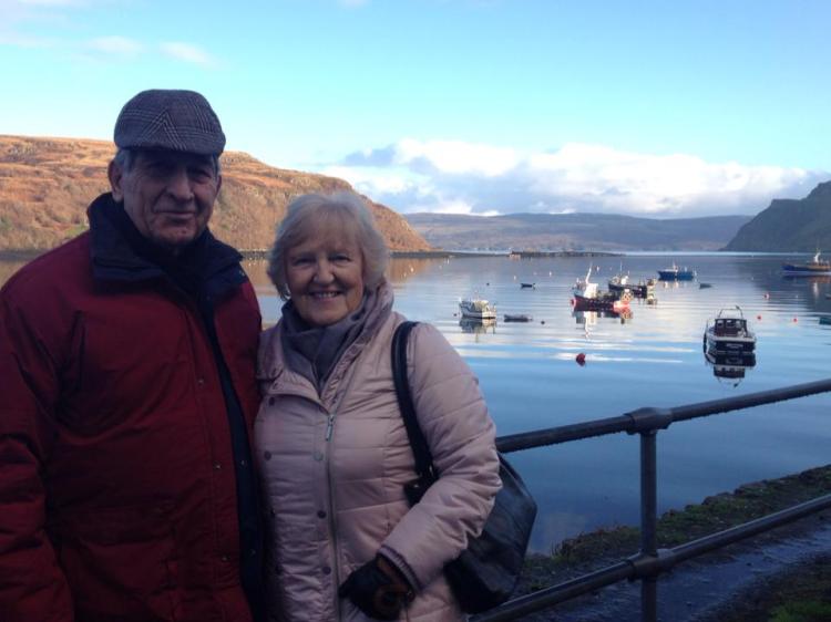 My grandparents at Portree harbour