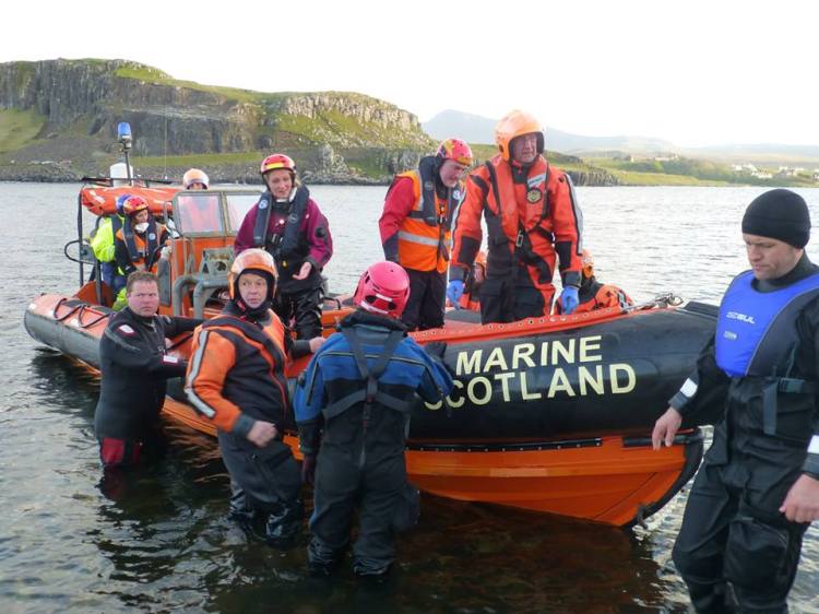 Being ferried back to Staffin Slipway by Marine Scotland. Photo by Adam Williams
