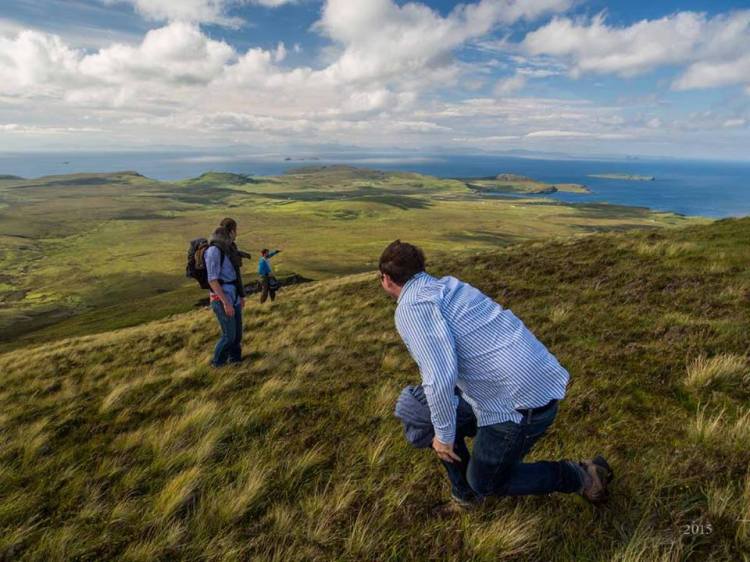 Will, Patrick and Dickon at the Quiraing. Photo by Hugo Donnithorne-Tait